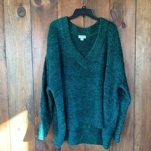 NEW! Oversized emerald green metallic sweater